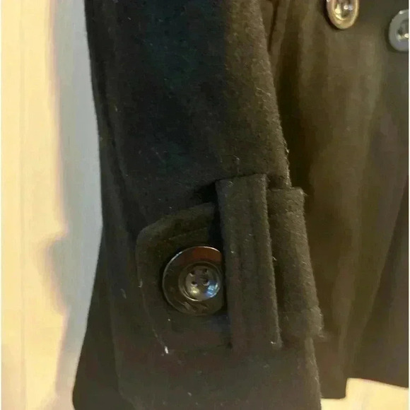 Ann Taylor Wool Blend Black Doublebreasted Pea Coat-Size XSP - Picture 4 of 14